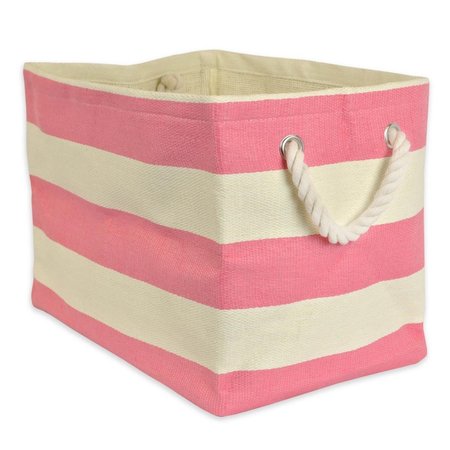 DESIGN IMPORTS 15 x 10 x 12 in. Stripe Paper Rectangle Storage BinPink Medium CAMZ34894